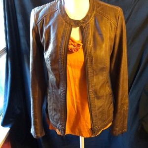 Brown faux leather jacket